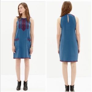 NWOT Madewell Silk Embroidered Dress Sz Small